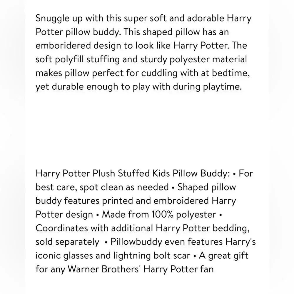 Harry Potter plush cartoon character pillow shaped aprox 12x15 in